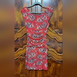 Red Snake Print Dress